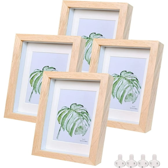 AmPm 8x10 Picture Frame Cadre Photo Frames(2 Pack, dark wood)Made of Solid Wood and Real Glass Display Pictures 8x10 with Mat or 6x8 Without Mat for Wall Or Tabletop, 20.3 x 25.4 cm