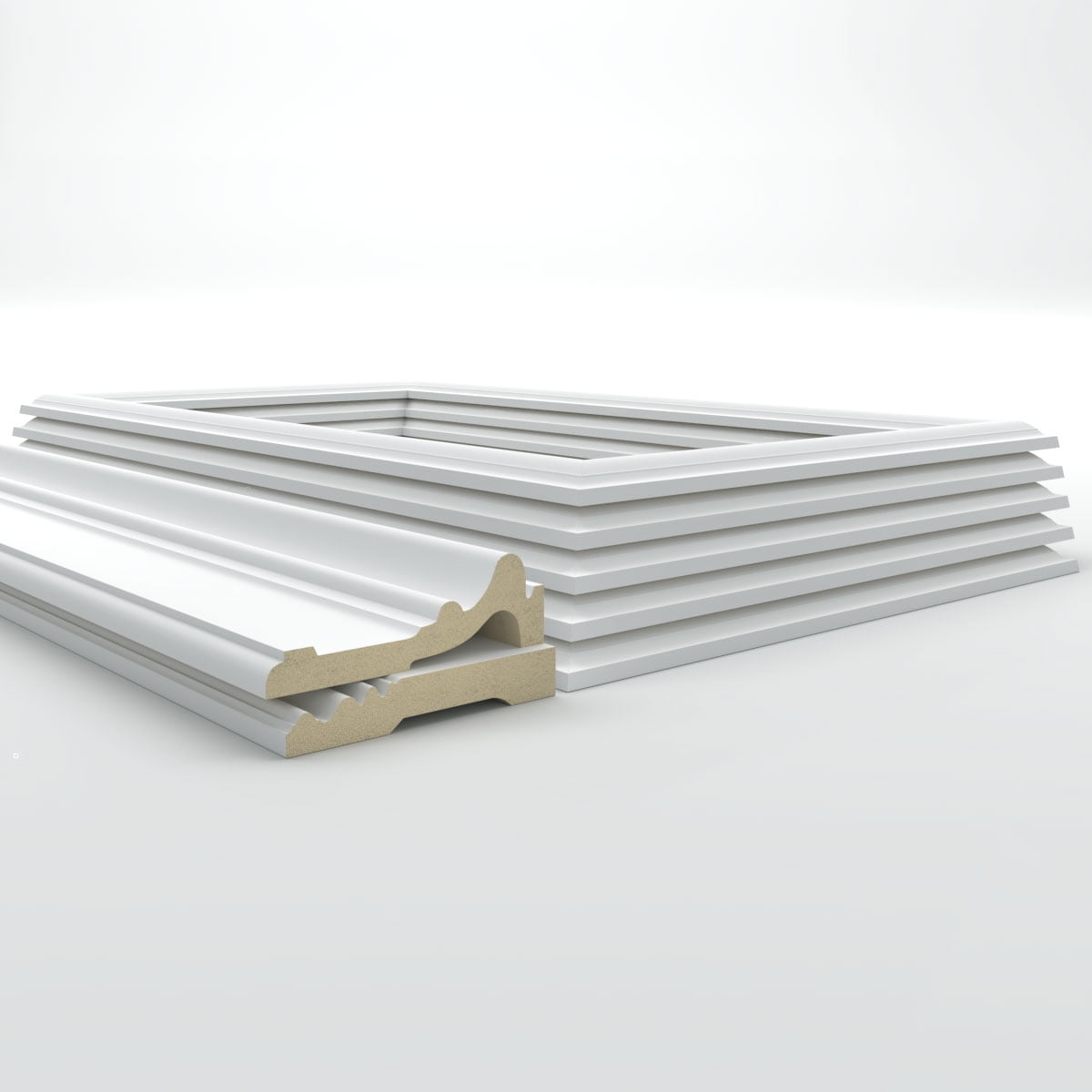 Ekena millwork 94 1/2"L (Adjustable 40"H to 44"H) Ashford Square Panel Traditional Wainscot Paneling Kit