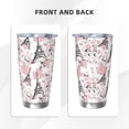 thumbnail image 3 of Fotbe Paris Pattern 20 oz Tumbler Stainless Steel Vacuum Insulated Coffee Ice Cup Double Wall Travel Flask Leak-proof Coffee Cup-Straw Three-piece Set, 3 of 8