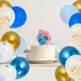 thumbnail image 4 of Unique Bargains Latex Party Balloons with Ribbon Dark Blue Light Blue Gold 12Inch 60Pcs, 4 of 6