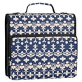 thumbnail image 2 of Haosy 3 Ring Zipper Binder with Shoulder Strap Waterproof Trapper Keeper 2 Inch D-Ring 500 Sheets Capacity, Elegant Indigo Ikat Print, 2 of 8