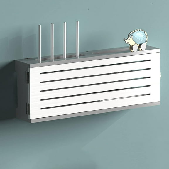 Wall-mounted Hole-free Set-top Box Shelf,Wifi Router Storage Boxes,Wireless Router Storage Box, Wooden Socket Cover Box, Router Shelf