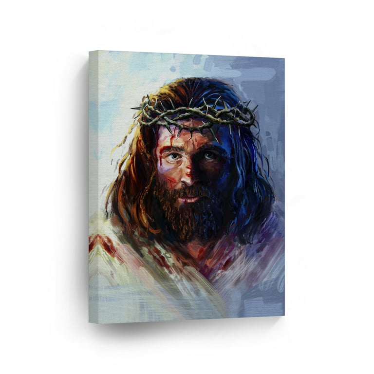 At bidrage Databasen bremse Smile Art Design Jesus Christ in a Crown of Thorns Oil Painting  Reproduction Canvas Wall Art Print Jesus Christ Religious Living Room  Bedroom Office Home Decor Christian Gift Ready to Hang -