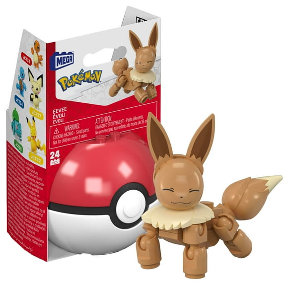 MEGA Pokémon Eevee Building Toy Kits with Action Figure (24 Pieces) for Kids