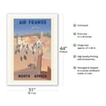 thumbnail image 2 of North Africa - France - Vintage Airline Travel Poster by Jean Even c.1950 - Fine Art Rolled Canvas Print 27in x 40in, 2 of 4
