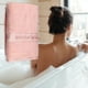 thumbnail image 2 of 1 toalla de baño suave y absorbente de algodón, diseño clásico para ducha de baño, rosa, 140x70cm 55,12''x27,56'', 2 of 7