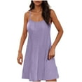 thumbnail image 1 of Cinvoph Robe d'Été pour Femmes à Encolure Carrée, à Volants, à Bretelles Spaghetti, Sans Manches, Mini-Robe, Robe de Plage pour Vacances et Fêtes, 1 of 6