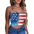 thumbnail image 2 of Stralyhd Independence Day Women's Strapless Tube Top 2026 Summer Cute Crop Tank Going Out Bandeau Backless Slim Fit Beach Stretchy Tops for Party Sky Blue L, 2 of 6