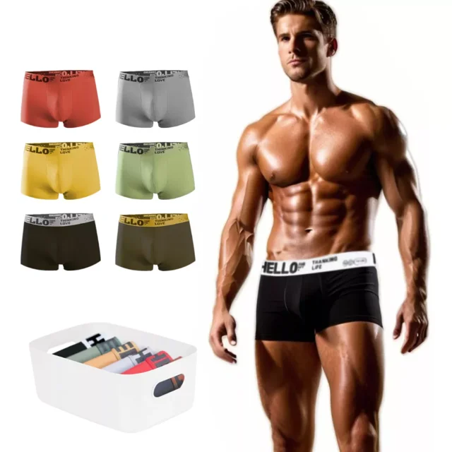 6pz Boxers Briefs Trusa Algodón Caballero Calzones Ropa Caja