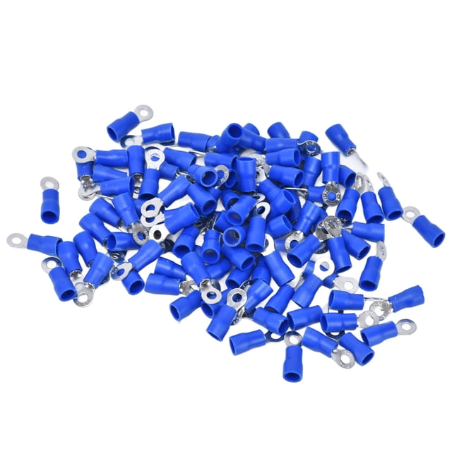 Bornes Pré-Isolées à Sertir, Type à Anneau, Connecteur de Fil AWG 16-14 Bleu pour Machines