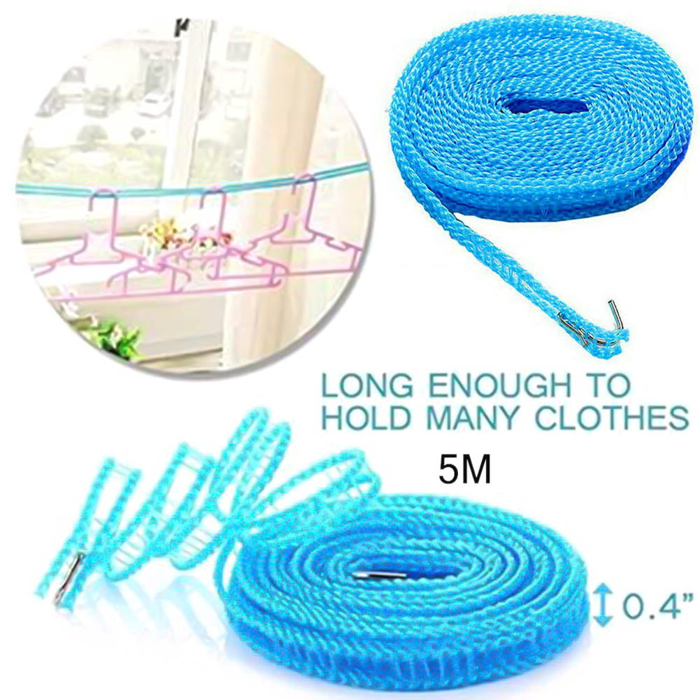 5M Non-slip Nylon Washing Clothesline Outdoor Travel Camping Clothes Line Rope 
