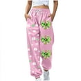 thumbnail image 3 of QATAINLAV Yoga Pants Women St. Patrick's Day Joggers Sweatpants Baggy Casual Drawstring Trousers with Pockets, Pink, S, 3 of 6