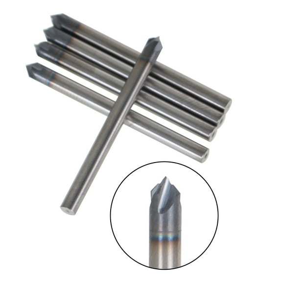 5 Pcs 1/8" 4 Flute 90 Degree Carbide Chamfer Mill- TiALN COATED