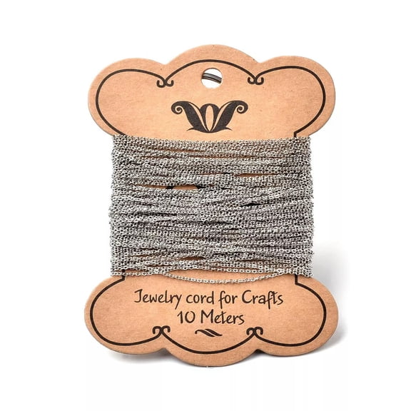 U8MO 10.9yds/Roll 304 Stainless Steel Rolo Chains Oval Link Soldered String 1.5x1.2mm
