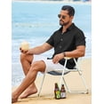 thumbnail image 5 of COOFANDY Men’s Button Down Shirt Short Sleeve Lightweight Casual Summer Beach Shirt Textured Linen Shirts, 5 of 7
