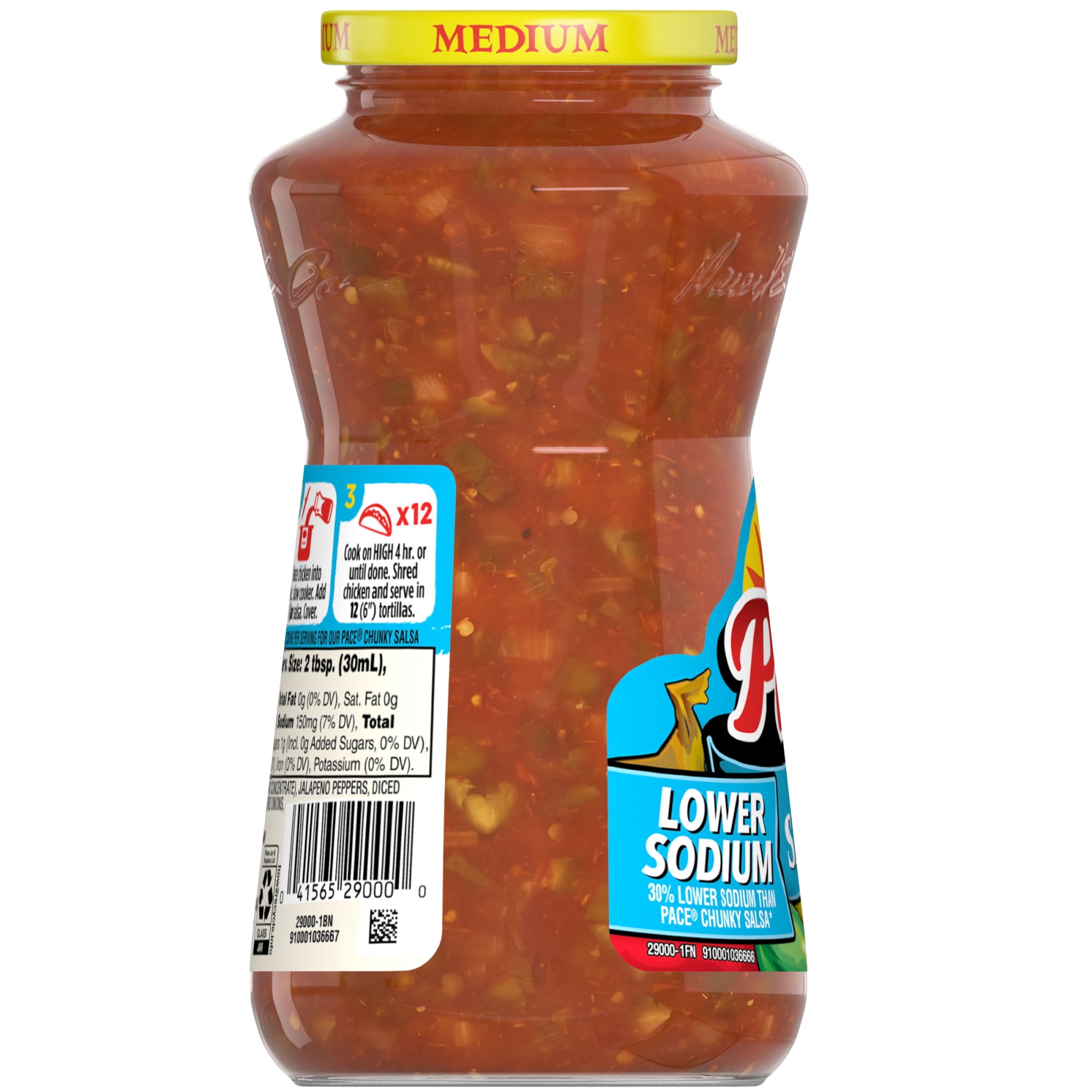 Pace Lower Sodium Chunky Medium Salsa, 16 oz Jar