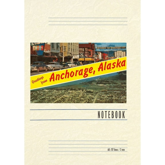 Vintage Lined Notebook Greetings from Anchorage (Paperback)
