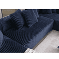 thumbnail image 5 of Modern U-shaped Corduroy Upholstered Sectional Sofa with 2 Chaise, 1 Double Seat Sofa and 8 Throw Pillow for Living Room, Bedroom, Office, Blue, 5 of 7