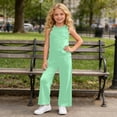 thumbnail image 6 of WQNVRNR Girls 2 Piece Outfits- Wide Leg Pants Casual Loose Sleeveless Tank Top Fashion Cute Matching Lounge Set with Pockets Mint Green Size 4, 6 of 9