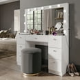 thumbnail image 3 of Boahaus Freya Lighted Makeup Vanity with Bluetooth Speakers, 7 Drawers, Charging Station, 3 of 9