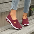 thumbnail image 4 of Orthopedic Shoes for Women,Orthopedic Walking Shoes for Women,New Orthowalkway Womens Shoes,Woven Orthopedic Breathable Walking Sneaker Non-Slip Arch Support Slip on Shoes,Wine,9, 4 of 4