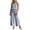 Gray, variant on KIHOUT Women 2 Piece Outfits Halter Neck Sleeveless Ruffled Top and High Waisted Wide Leg Pants Set Gingham Print Casual Summer Lounge Wear with Pockets