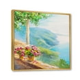 thumbnail image 3 of House With Colorful Flowers Near The Sea V 36 in x 36 in Framed Painting Canvas Art Print, by Designart, 3 of 5