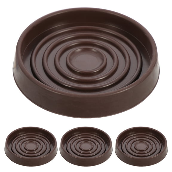 Monyance floor protectors 4pk Round Caster Cups for Carpet/Hard Floor, 3in Non-Slip (Coffee)(3.43X3.43X0.59Inches)