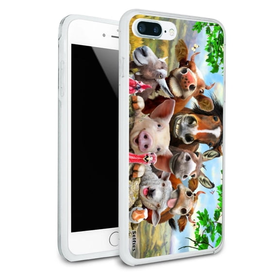 Farm Selfie Horse Pig Chicken Donkey Cow Sheep Protective Slim Fit Hybrid Rubber Bumper Case Fits Apple iPhone 8 Plus