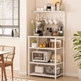 thumbnail image 1 of Alacenas para Cocina de 5 Niveles, Alacena de Almacenamiento con 5 Ganchos, Estante Organizador Microondas, Multifunción Muebles, Adecuado para Cocina, Sala, Oficina, Entrada (Blanco), 1 of 4