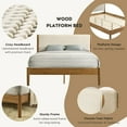 thumbnail image 5 of Roundhill Furniture Vichy 3-Piece Rubberwood Bedroom Set with Corduroy Upholstered Queen Bed and 2 Nightstands, 5 of 14