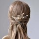 thumbnail image 5 of Zhuge Horquillas para el pelo de boda con flores para novias, peinetas con perlas de cristal,joyas con diamantes de imitación para novias, damas de honor y mujeres (dorado), 5 of 5