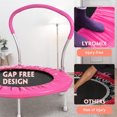 thumbnail image 4 of 36" Kids Trampoline with Handlebar, 220LBS Weight Capacity, Recreational Toddler Trampolines with Metal Springs and Stable Six Legs, Easy Assembly, Round Trampoline for Kids Indoor Outdoor, Pink, 4 of 8