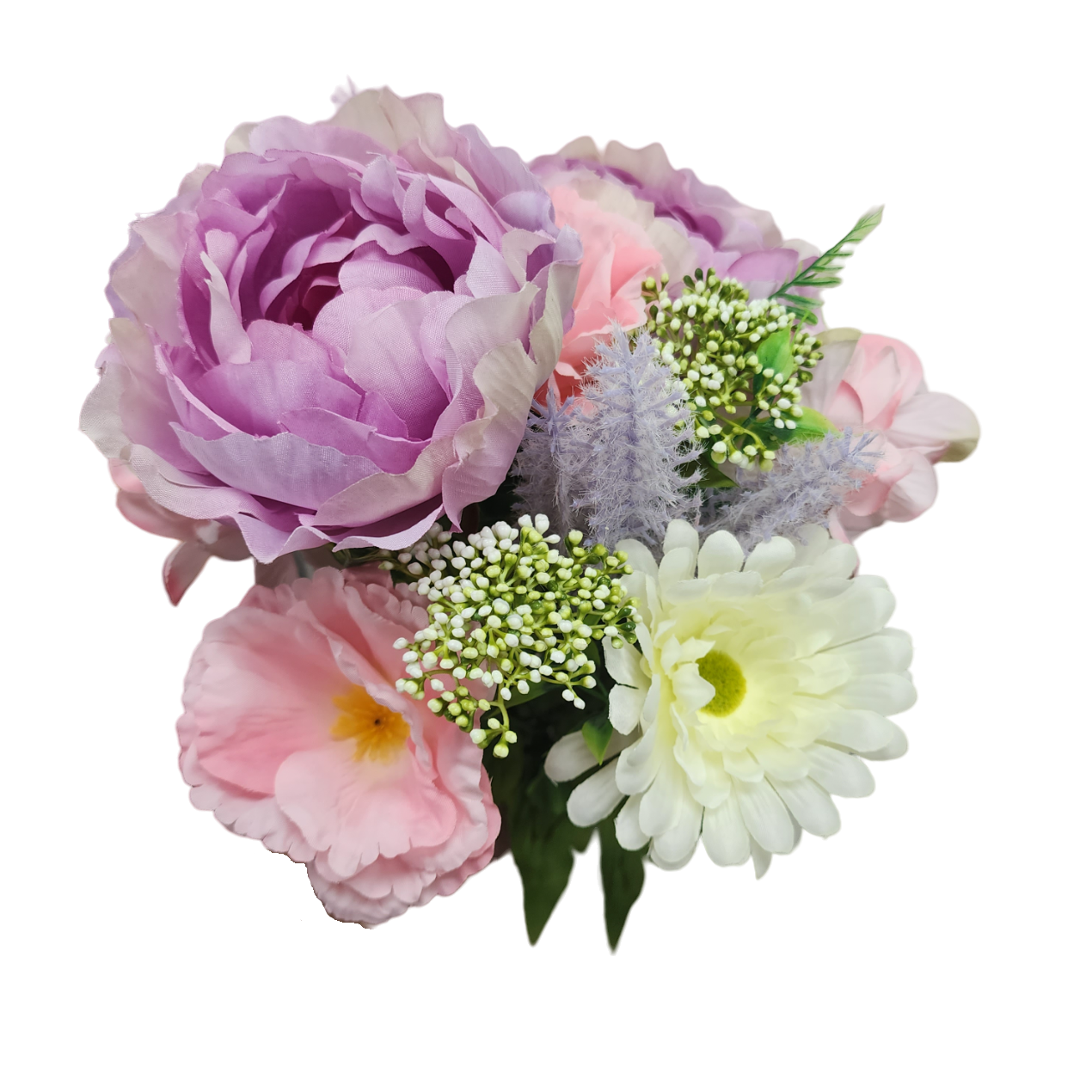 Mainstays Artificial Pink Mixed Peony & Hydrangea 17 in Tall Spring Indoor Bouquet - image 3 of 8