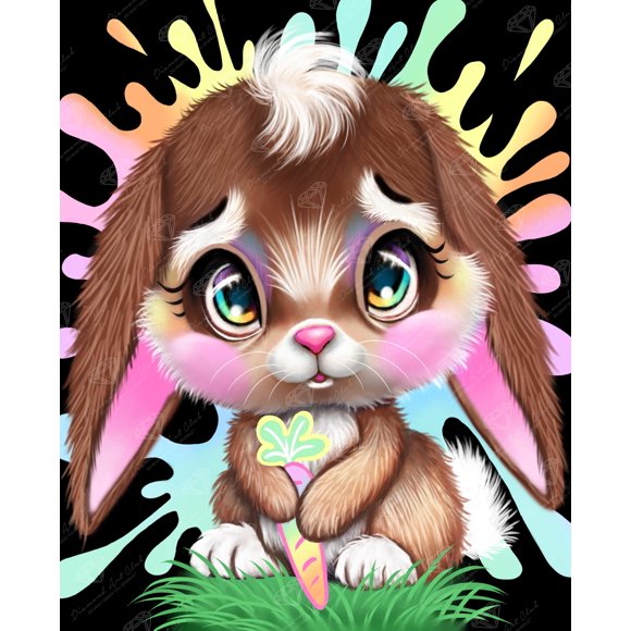 Kit de pintura con diamantes DIAMOND ART CLUB Rainbow Lil Bunny