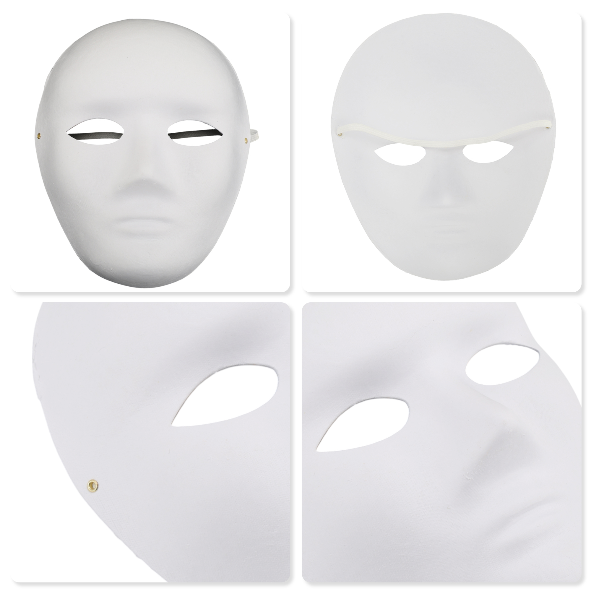 Unique Bargains 1 Pack Elegant Hand-Painted Party Mask White Pattern 1