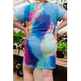 thumbnail image 6 of Purcoar Multicolor V Neck Tie Dye Leopard Splicing Plus size Mini Dress, 6 of 8
