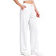 thumbnail image 6 of PInxai Sweatpants for Women Drawstring Elastic Waisted Casual Workout Pants Comfy Athletic Running Gym Pants with Pockets,White,XL, 6 of 6