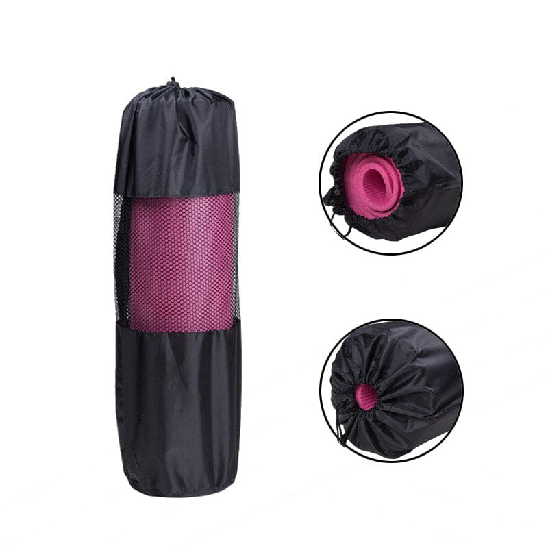 Mesh Design Yoga Mat Bag Adjustable Strap Drawstring Closure Waterproof Nylon 