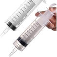 thumbnail image 1 of Paquete de 2 jeringas grandes, grandes plástico para laboratorios científicos, medición, riego, relleno, filtración, usos múltiples (100 ml) 100 ml, 1 of 6