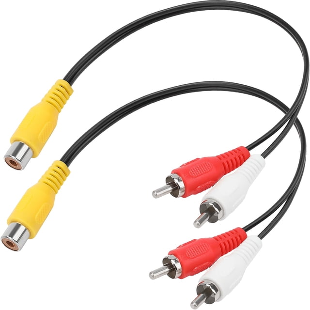 Divisor RCA PASOW, 1 hembra a 2 machos, estéreo para coche, 10 cm, paquete de 2