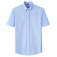 thumbnail image 1 of XDZJLR Mens T Shirts Short Sleeve Solid Color Button Down Lapel Fashion Casual Leisure Tops, 1 of 4