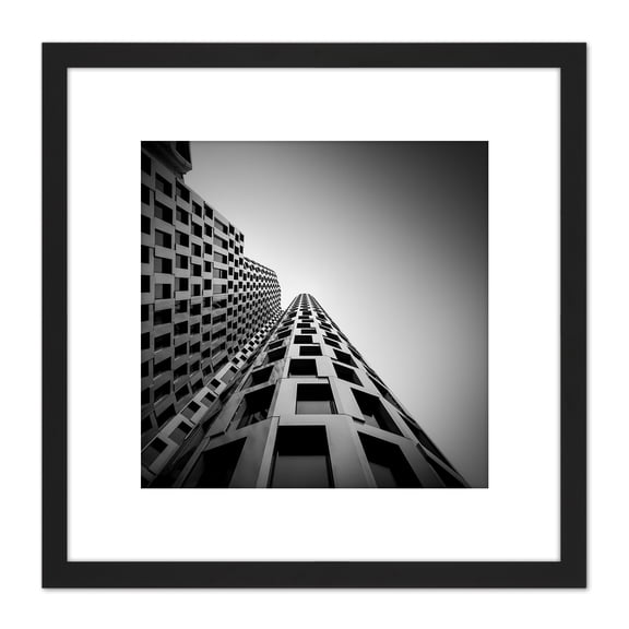 Warby Hotel Motel One Upper West Berlin Photo 8X8 Inch Square Wooden Framed Wall Art Print Picture with Mount