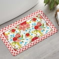 thumbnail image 2 of Flower Design Bathroom Rug, Non Slip Pioneer Flower Woman Bath Mat Water Absorbent Soft Microfiber Shaggy Mat Machine Washable, Thick Plush Rugs for Shower 17x30 Inch, 2 of 4