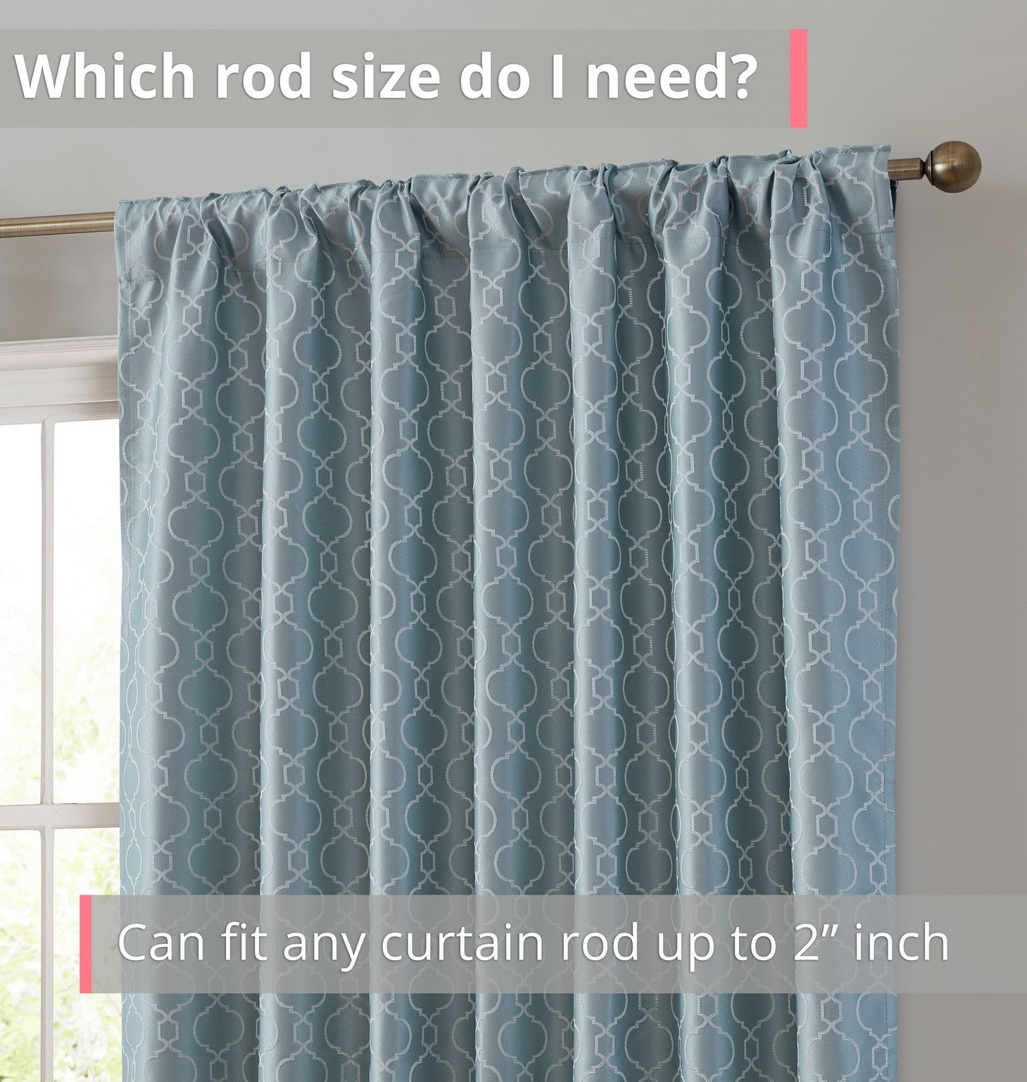 Franklin Moroccan Trellis 100% Complete Blackout Back Tab Curtain Panels