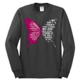 thumbnail image 2 of Wild Bobby Being Strong Is The Only Option We Have Butterfly Breast Cancer Awareness Men Long Sleeve Shirt, Charcoal, Medium, 2 of 6