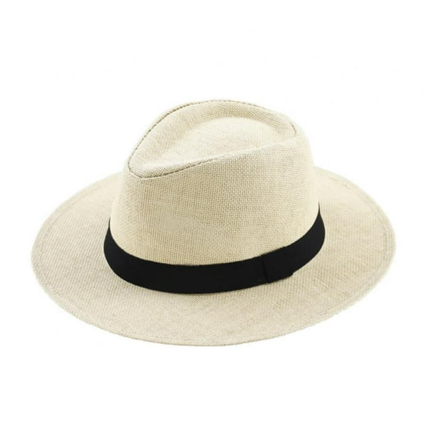 Sombreros para el sol para hombre, sombrero Panamá de ala ancha, sombrero de playa, sombreros de paja para hombre, protección solar, sombreros Fedora plegables para hombre.