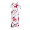 thumbnail image 6 of Jophufed Womens Plus Size Dresses Boho Flower Print Long Dress Casual Short Sleeve Cold Shoulder Dresses for Women Party Casual on Clearance, 6 of 8