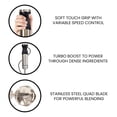 thumbnail image 6 of Kenmore Variable Speed Immersion Blender With Food Chopper & Whisk | Hand Blender With Turbo Pulse | Stainless Steel Quad Blades | Handheld Blending Stick | 700mL Beaker & Storage Lid Black & Silver, 6 of 10