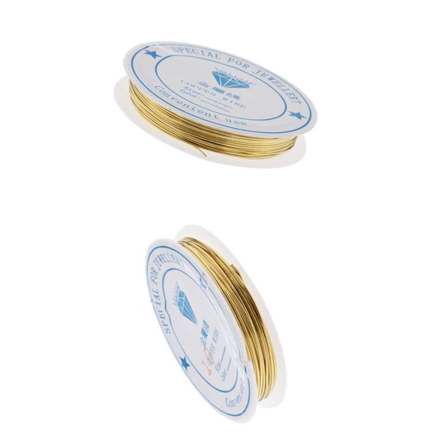 2 × Cable de Alambre de Cobre, Joyería DIY, Tobilleras, Pulseras, Collares, Accesorios para 1mm Dorado